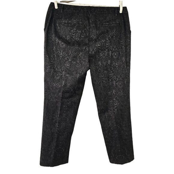 Chicos Black Brocade Capri Dress Pants Front Zip High Rise Womens Plus Sz 18/20 - Picture 4 of 8